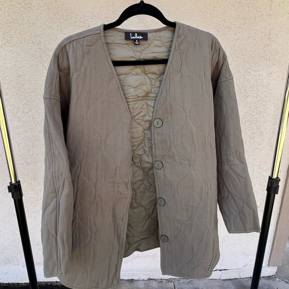 Lulu's Army Green Button Up Quilted Jacket - Picture 1 of 2